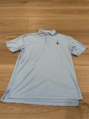 Peter Millar Polo Shirt Mens Small Blue Cabot Golf Performance Featherweight